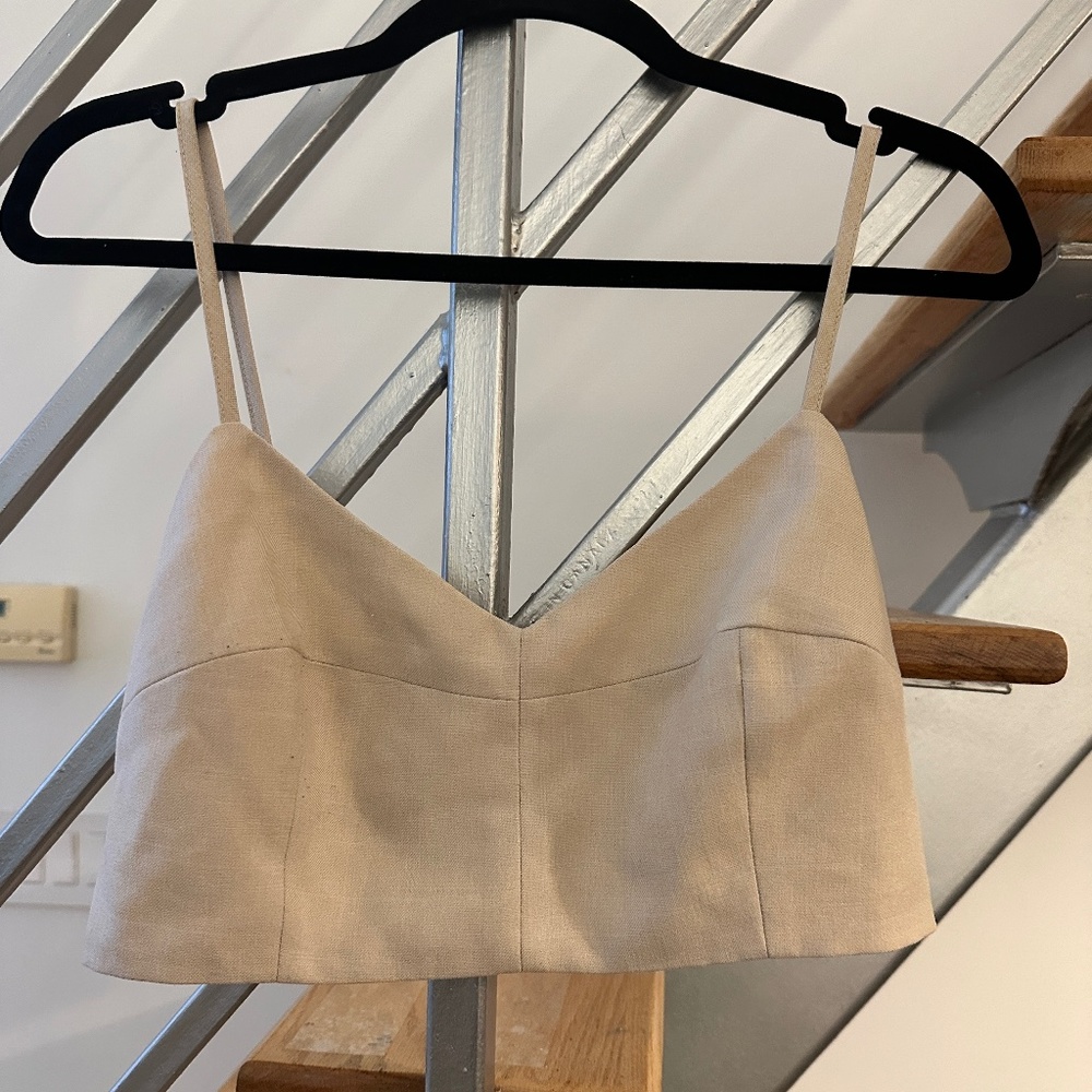 Tan Linen Croptop